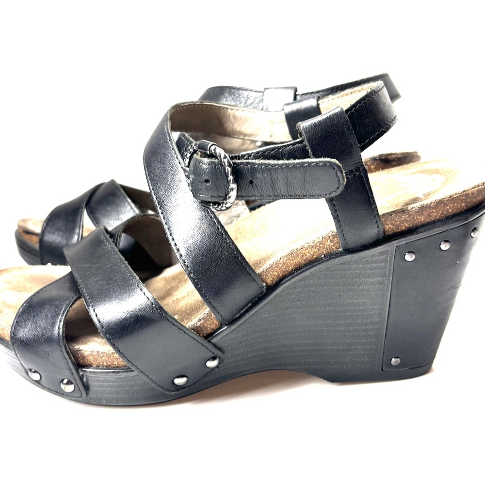 DANSKO Frida Leather Wedge Sandal Size 37 - Picture 8 of 8